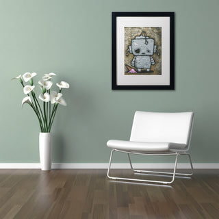 'Weebot-Icecream' Matted Framed Art, Black Frame, White Matte, 14x11