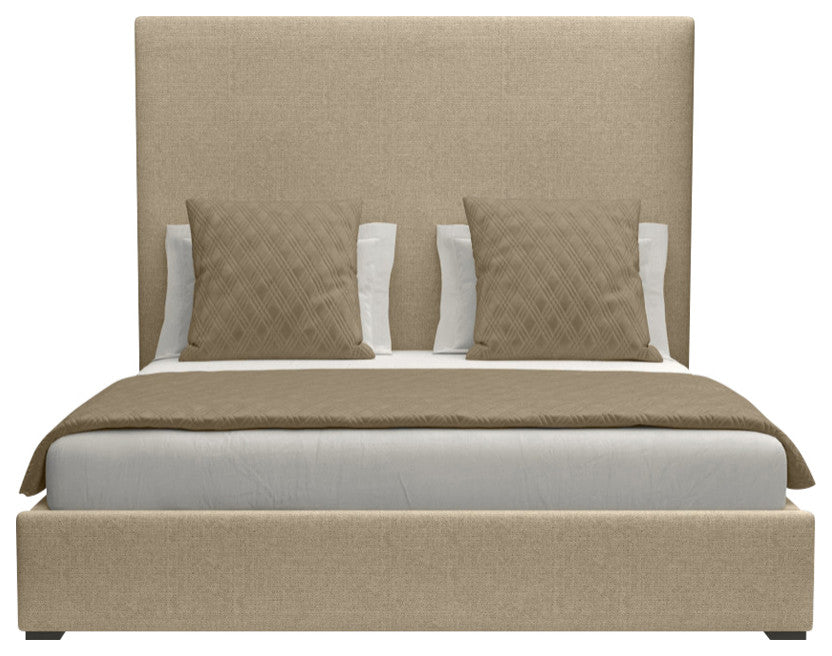 Nativa Interiors Moyra Plain Bed, Flax, Ca King, Headboard: Medium