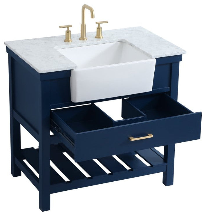 Home Living 22" Farmhouse Blue-Light Bathroom Vanity