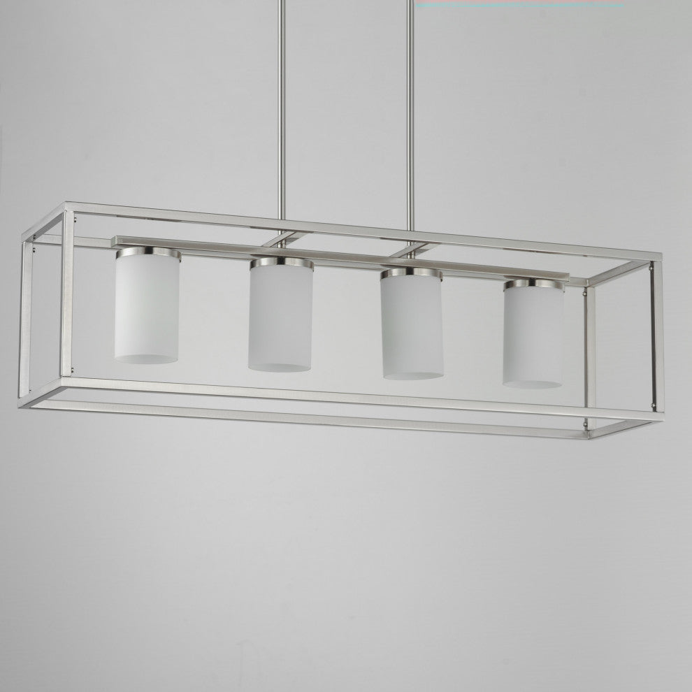 Maxim 10288SW Lateral 4 Light 36"W Pillar Candle Linear Pendant - Satin Nickel