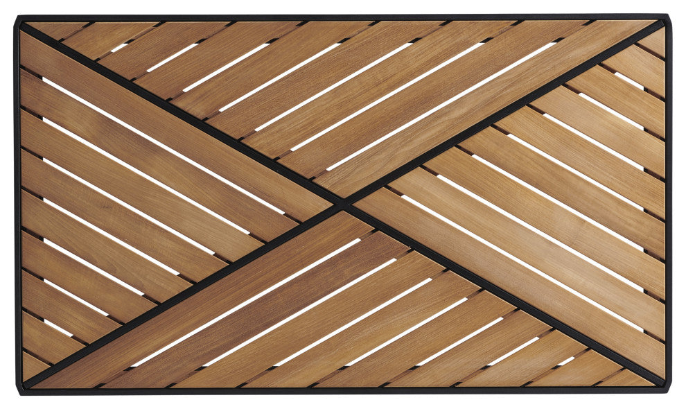 Rectangular Teak Top Cocktail Table