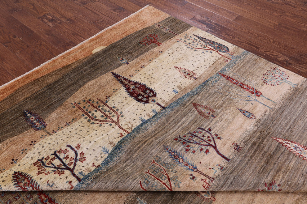 Persian Gabbeh Tribal Hand-Knotted Wool Rug 8' 3" X 9' 8" Q10586