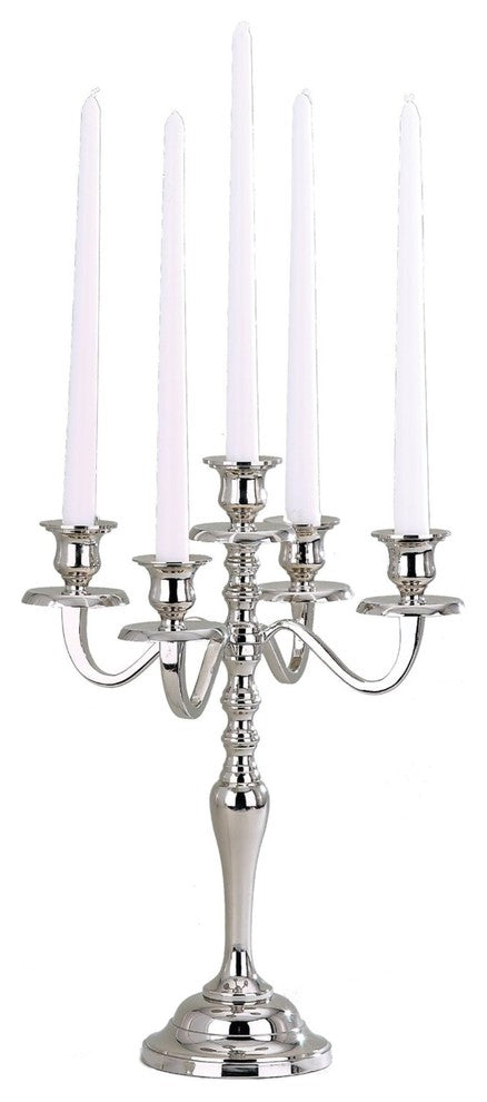 Elegance 5-Lite Silver Finish Hampton Candelabra