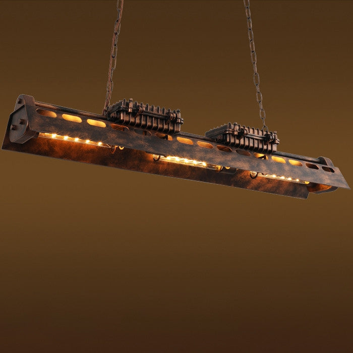 Industrial 6-Light Kitchen Island Lighting Loft Linear Pendant Light Fixture