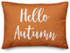 Hello Autumn Lumbar Pillow, Orange, 14"x20"