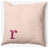 18" x 18" Modern Monogram Indoor/Outdoor Polyester Throw Pillow, Dusty Rose