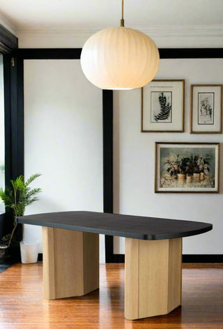 Bradley  Rectangular Dining Table for 6, Black and Oak
