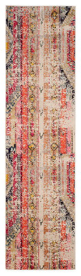 Safavieh Monaco Collection MNC222 Rug, Light Grey/Multi, 6'7" Square