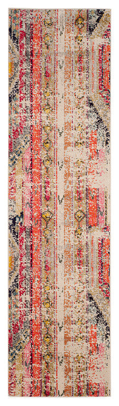 Safavieh Monaco Collection MNC222 Rug, Light Grey/Multi, 6'7" Square