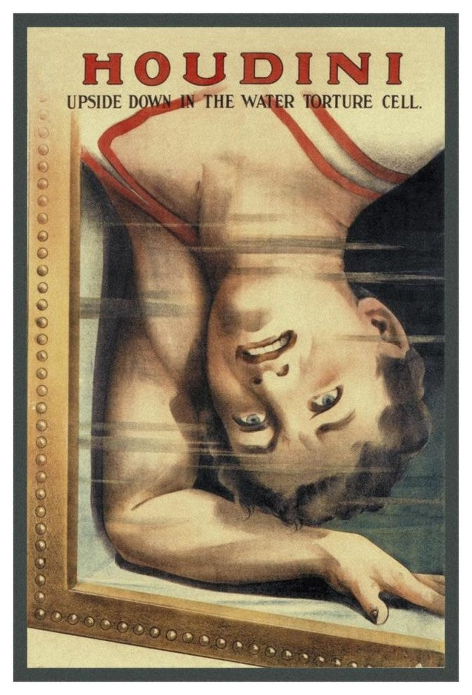 "Magicians: Houdini: Upside Down in the Water Torture Cell" Print, 42"x62"