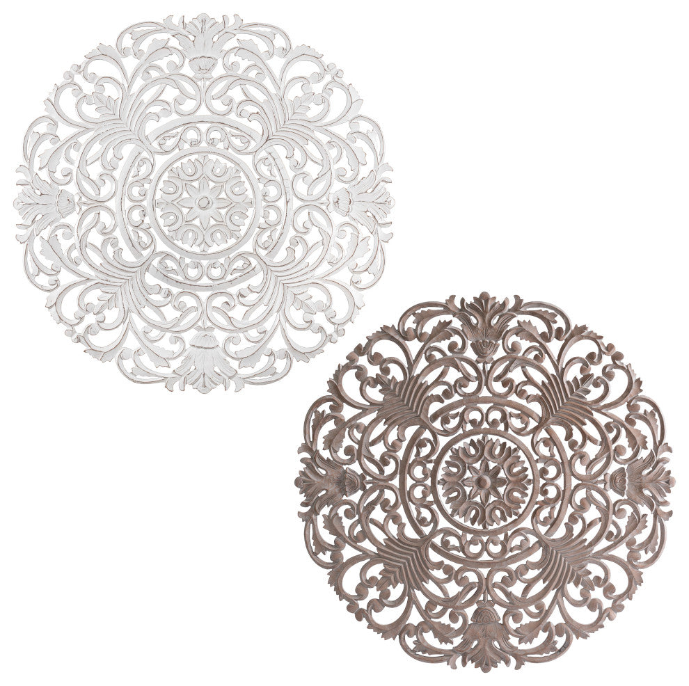 Frasso White Wall Medallion, White