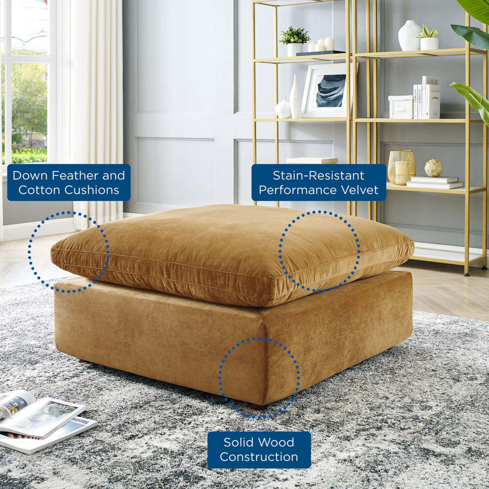 Accent Chair Ottoman, Velvet, Brown, Modern, Living Lounge Hotel Hospitality