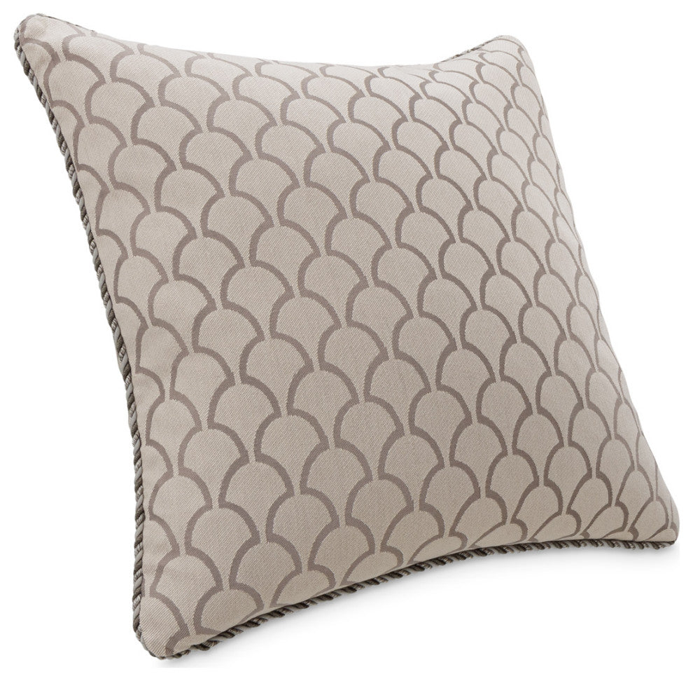 Moonbeam Paragon 20" Square Pillow, Set of 2, Taupe/Silver