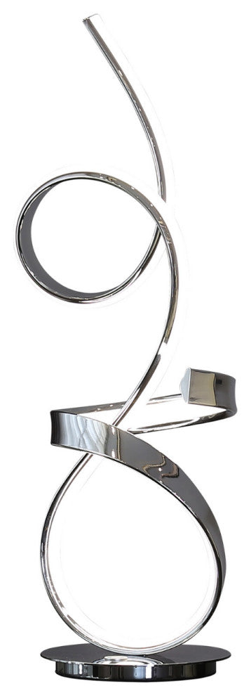 Amsterdam Dimmable Integrated LED Table Lamp with Touch Dimmer, Chrome