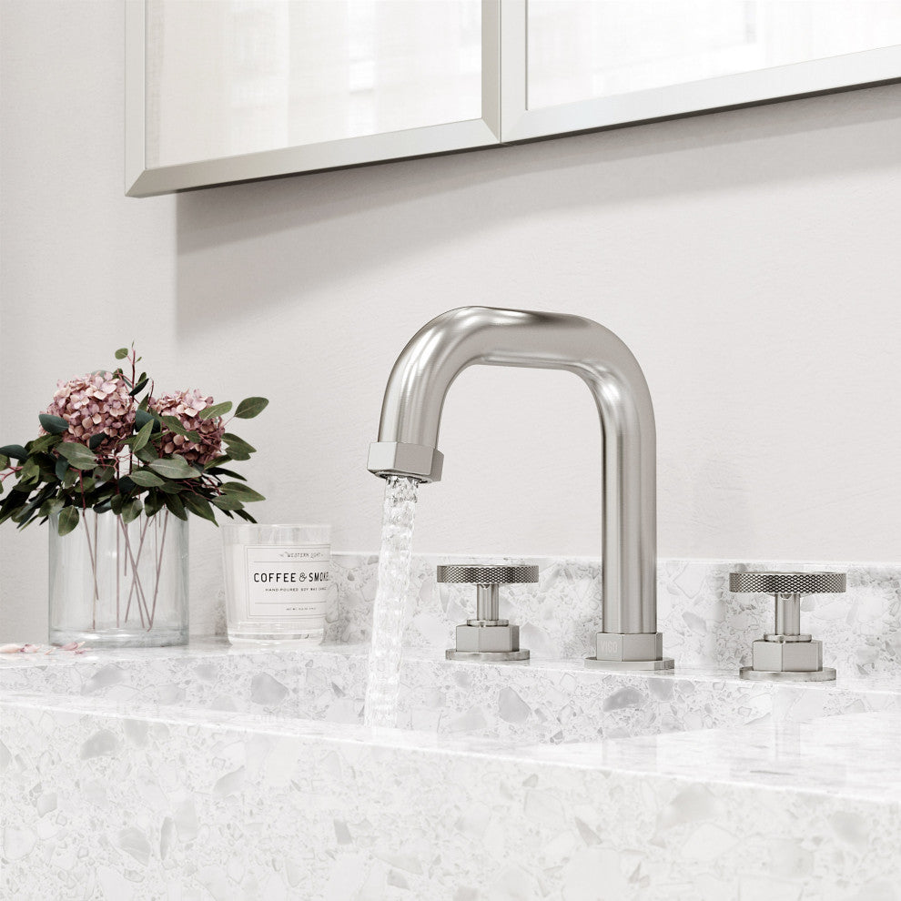 VIGO Hart 7" H 2-Handle Widespread Bathroom Faucet, Brushed Nickel