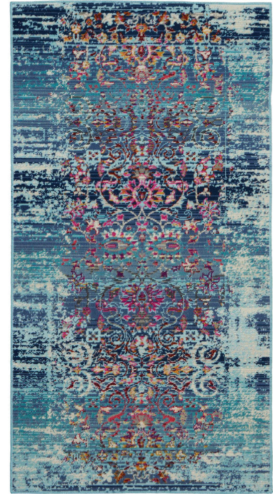 Nourison Vintage Kashan 2' x 4' Blue Vintage Indoor Area Rug