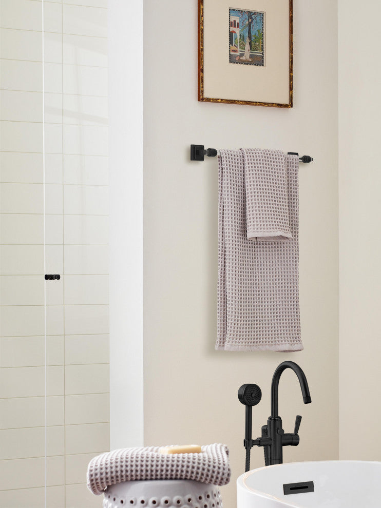 Amerock Glacio Contemporary Towel Bar, Clear/Matte Black, 18" Center-to-Center