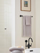 Amerock Glacio Contemporary Towel Bar, Clear/Matte Black, 18" Center-to-Center