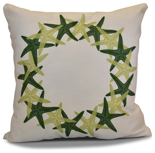 Decorative Holiday Pillow Geometric Print, Green, 26"x26"