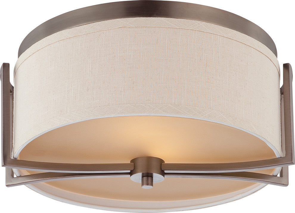 Nuvo 2-Light Gemini Close-to-Ceiling Light Fixture, Hazel Bronze