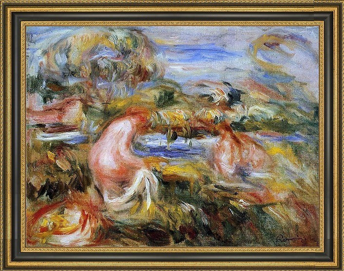 Pierre Auguste Renoir Two Bathers Landscape