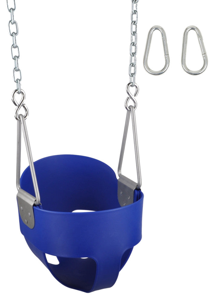 Highback Full Bucket with Chains and Hooks, Blue