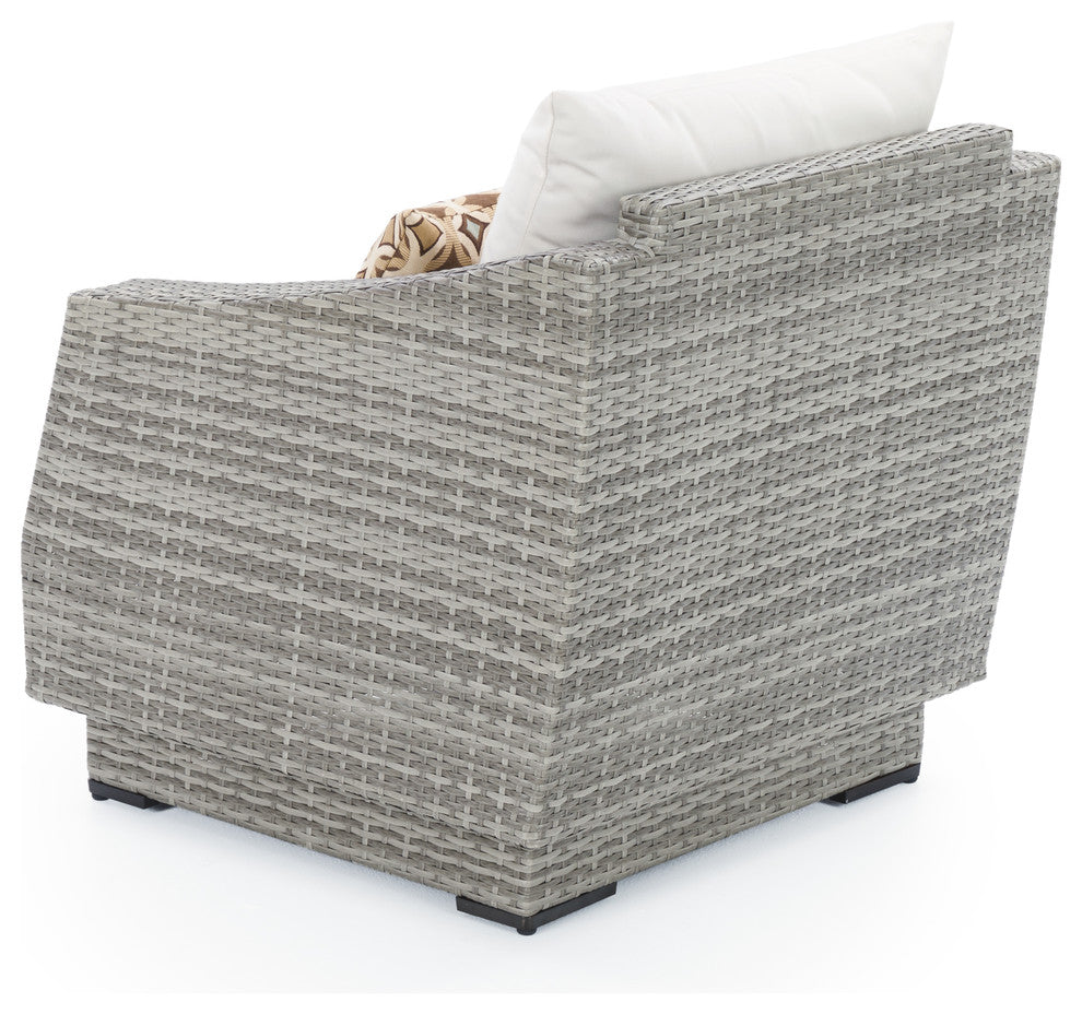 Cannes 2 Piece Aluminum Outdoor Patio Club Chairs, Cream