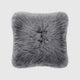 Modern Sheepskin 20"x20" Pillow, Charcoal Gray