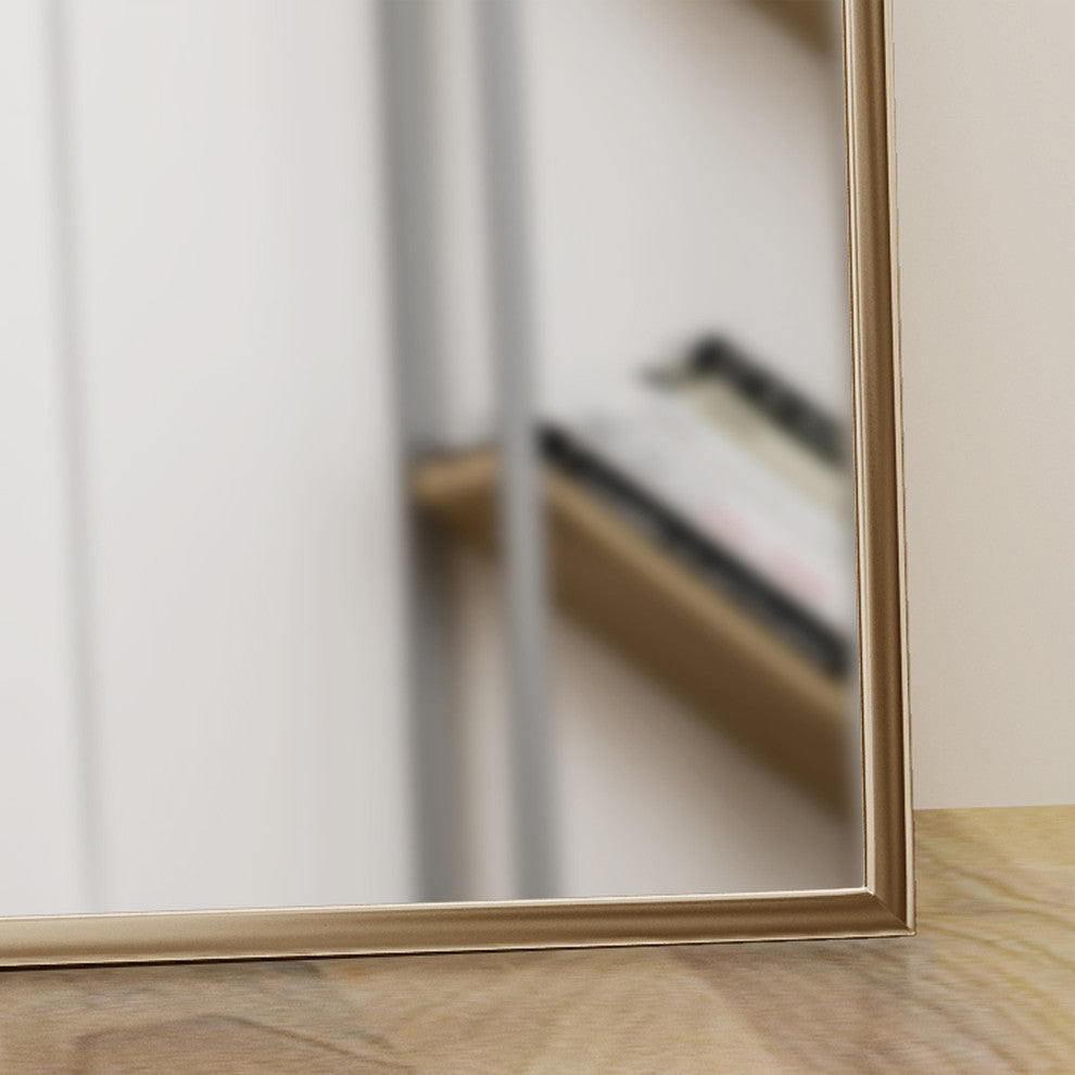 Louise Modern Rectangular Standing Mirror, Mirror, Gold