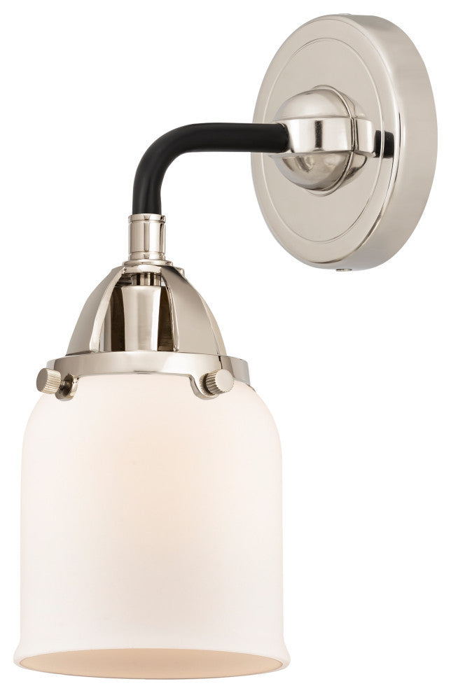 Small Bell Sconce, Black Polished Nickel, Matte White, Matte White