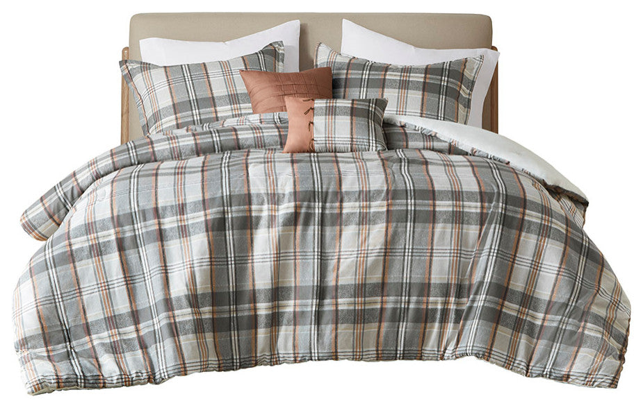 Intelligent Design Blake Plaid Comforter Set, Tan/Gray