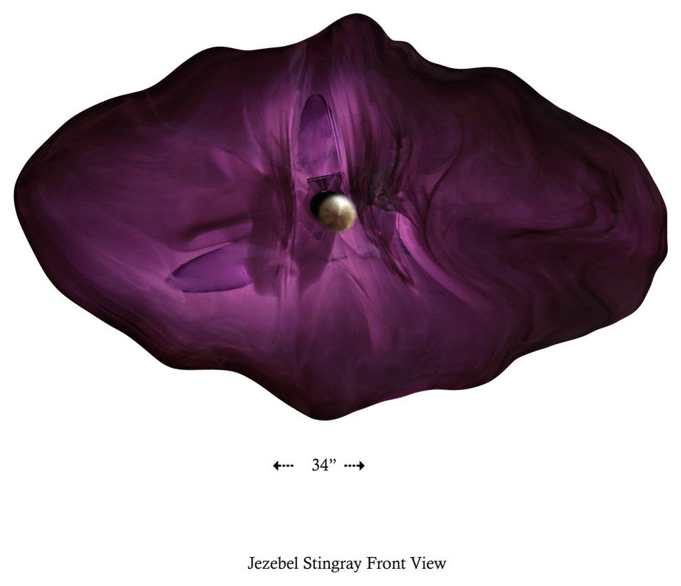 Jezebel Radiance Stingray Chandelier, Plum, 30" Drop Height