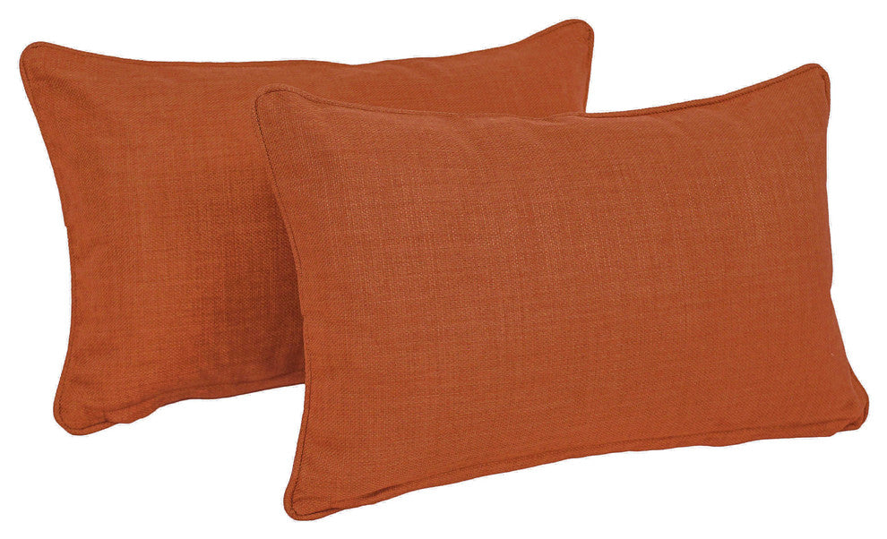 20"x12" Outdoor Spun Polyester Back Support Pillows, Set of 2, Cinnamon