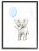 Stupell Industries Baby Elephant with Blue Balloon Watercolor, 16 x 20