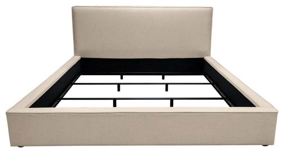 Cloud 43" Low Profile Eastern King Bed, Sand Fabric