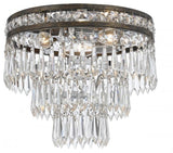 Crystorama 5260-EB-CL-MWP, 3-Light Ceiling Mount, English Bronze