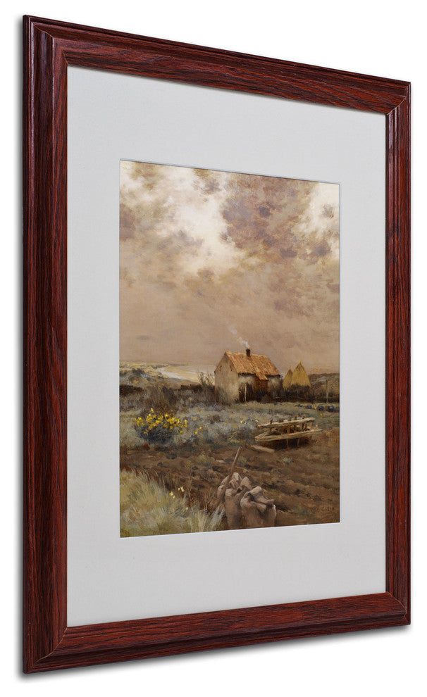'Landscape, 1880' Matted Framed Canvas Art by Jean Cazin