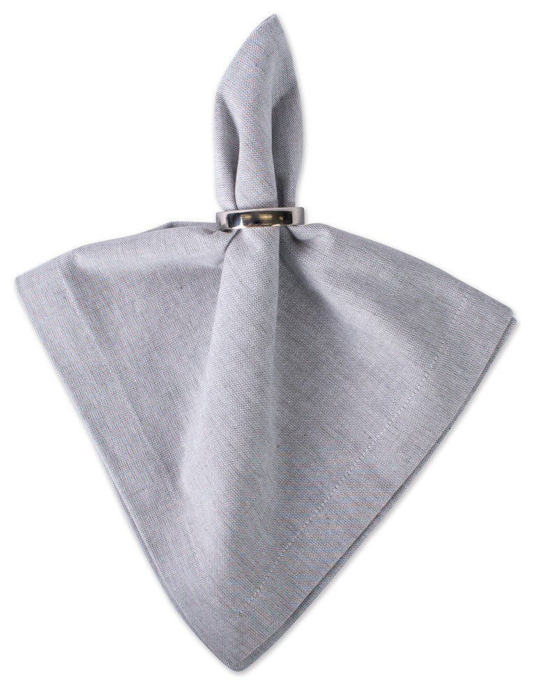 Gray Solid Chambray Napkin Set/6