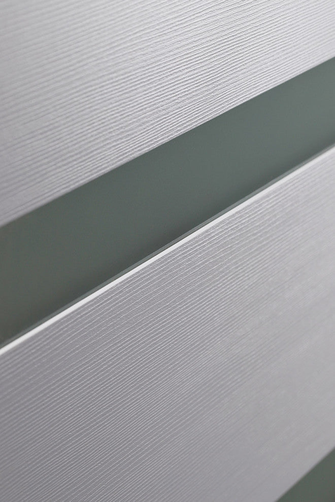 Leora Bianco Noble with Concealed Hinges, Tempered Frosted Glass, Solid Core, 24" X 80", Right-Hand