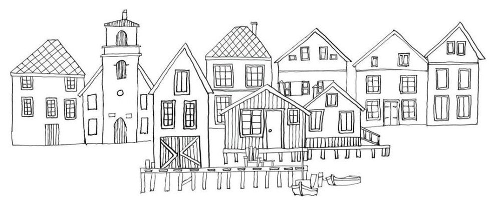 "Nordic Village III Horizontal v2" Digital Paper Print by Avery Tillmon, 30"x24"
