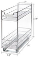 Home Zone Living Pull Out Drawer Cabinet Organizer, 2-Tier, 7 in. W x 20 in. D