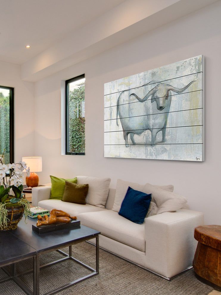 "East and West II" Painting Print on White Wood, 60"x40"