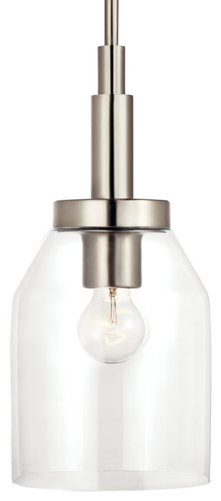 Madden 15" 1 Light Mini Pendant, Clear Glass, Brushed Nickel