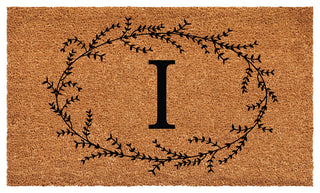 Calloway Mills Rustic Leaf Vine Monogrammed Doormat, 24"x36", Letter I