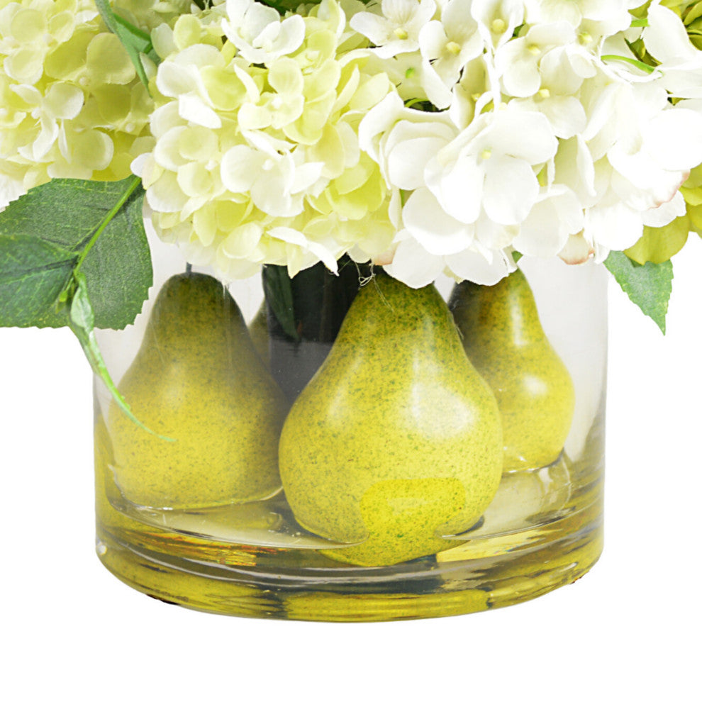 Pear and Hydrangea Centerpiece Arrangement