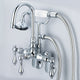 Vintage Classic Wall Mount Tub Faucet With Handshower, Hand Polished, Richly Tri