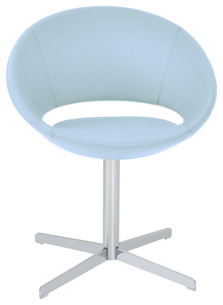Crescent 4 Star Chair, Chrome Base, Sky Blue Ppm