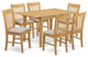 Nofk7-Oak-C 7-Piece Dinette Set Kitchen Dinette Table And 6 Kitchen Chairs