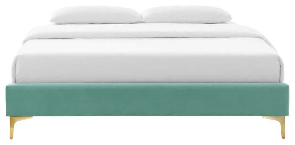 Sutton King Performance Velvet Bed Frame-Mint