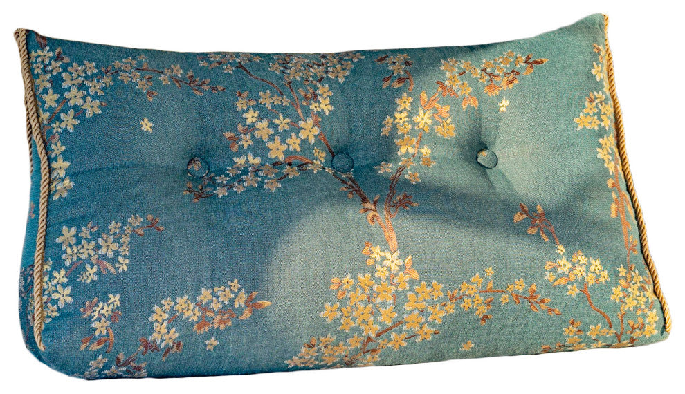 WOWMAX Wedge Reading Pillow Floral Pattern Headboard Cushion for Twin Bed
